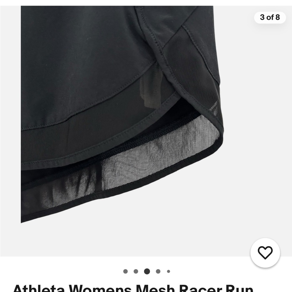 Athleta Mesh Racer Run 2.5” short, black, medium - Picture 7 of 13